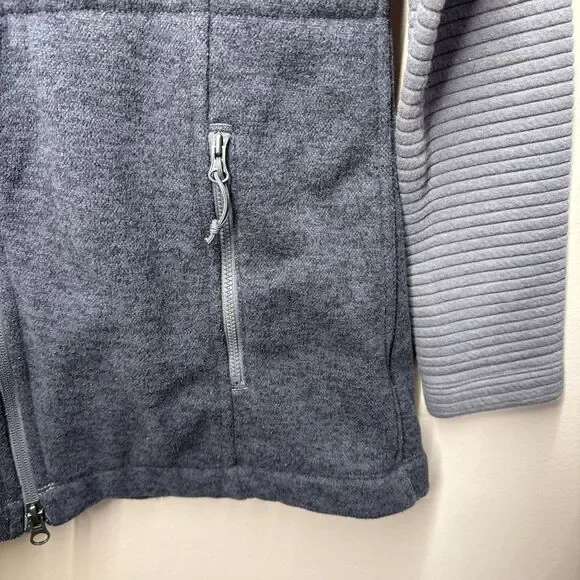 The North Face Indi 2 Women’s Size Medium Hooded Gray Fleece Jacket Full Zip - Picture 3 of 13